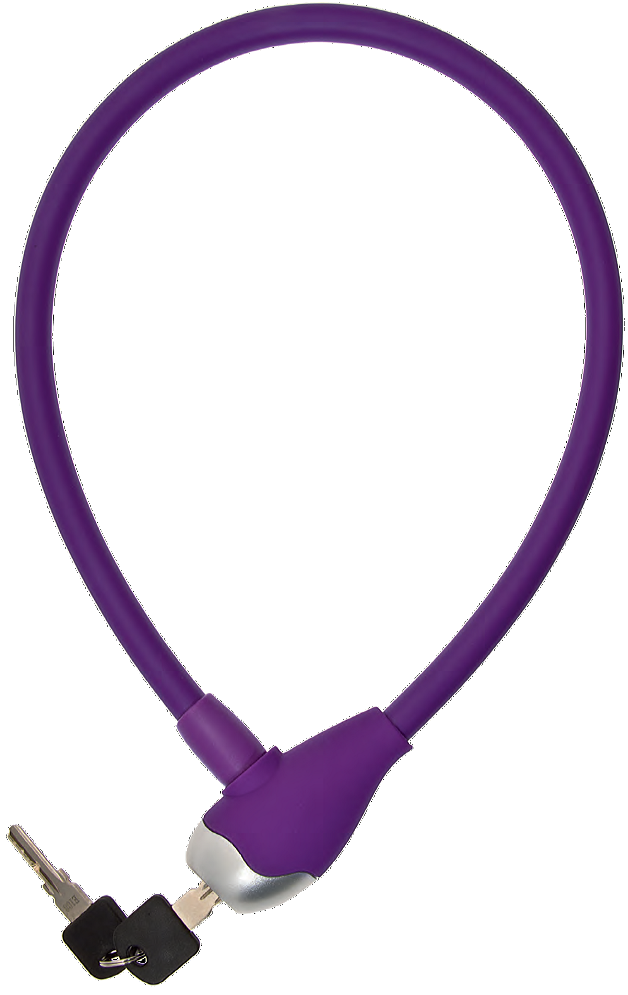 ART.LU 08 L Lucchetto a cavo in silicone 65 cm. x 12 mm lilla opaco ART.LU 08 L Lucchetto a cavo in silicone 65 cm. x 12 mm lilla opaco